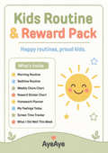 AyeAye Kids Routine and Reward Pack printable PDF cover page