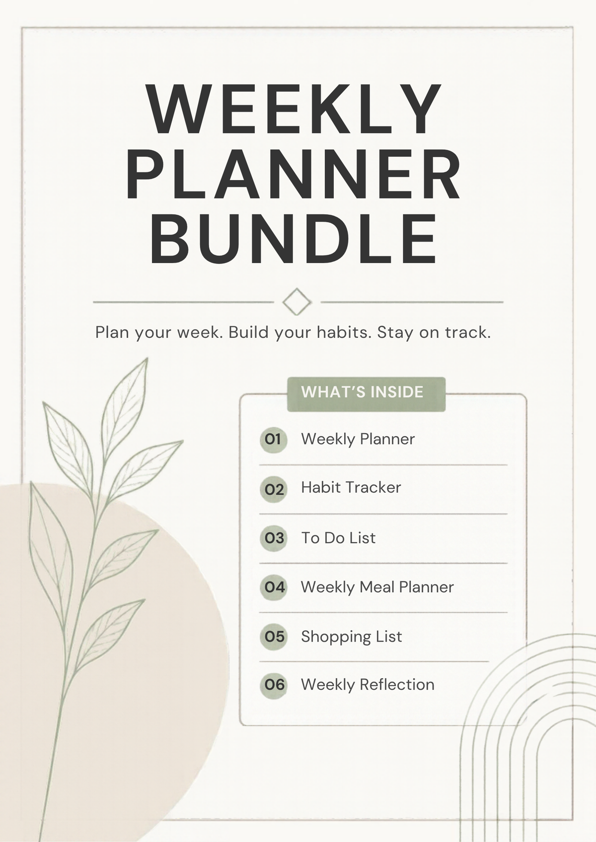 AyeAye Weekly Planner Bundle printable PDF cover page