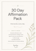 AyeAye 30 Day Affirmation Pack printable PDF cover page